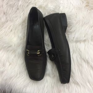 Stuart Weitzman Dark Brown Leather Loafers